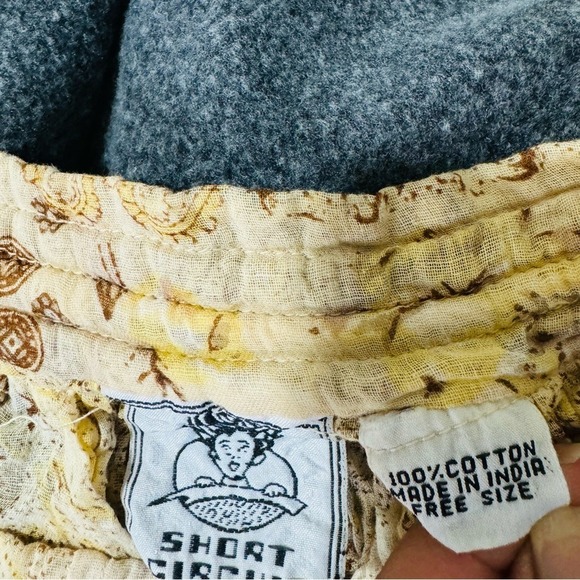 100% Cotton Short Circuit Skirt Size L Maxi Skirt Boho Floral Beaded Tassel - Picture 13 of 14